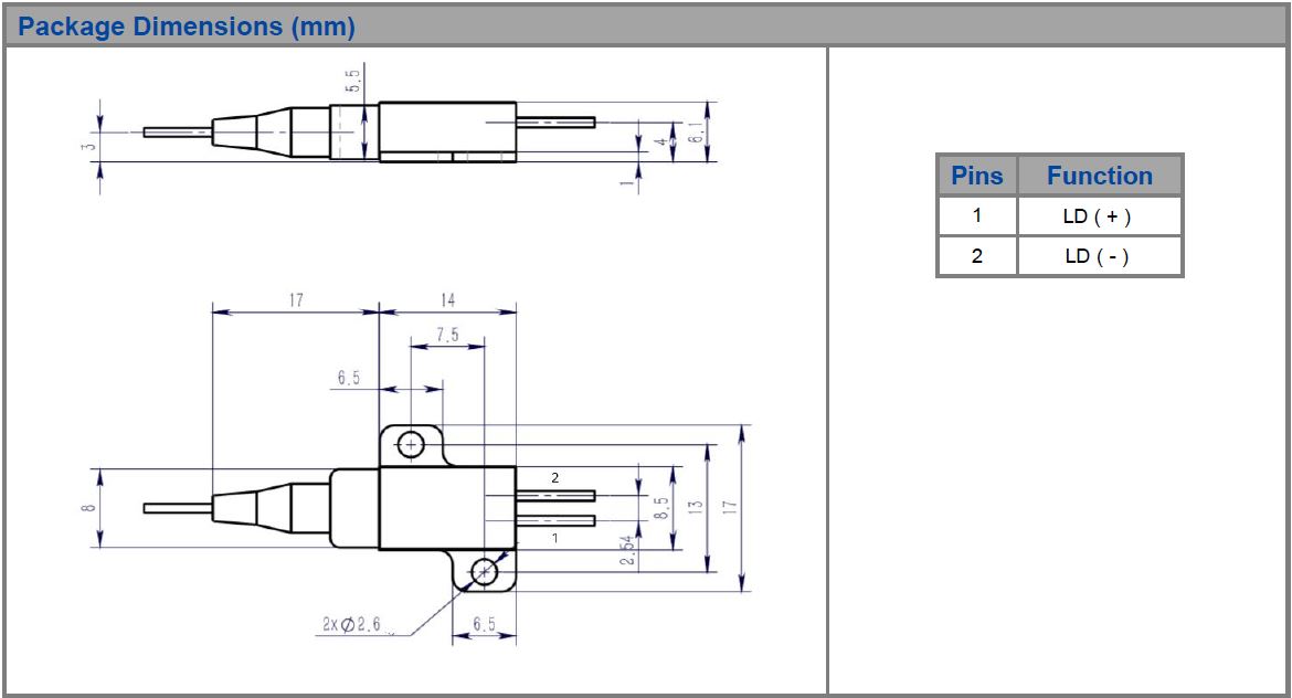 K976DB2RN-10.00W Single Emitter, 976nm, 10W Fiber Coupled Diode Laser